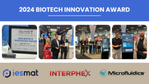 Carátula de noticia sobre el premio Biotech Innovation Award 2024 ganado por Microfluidics en la feria Interphex